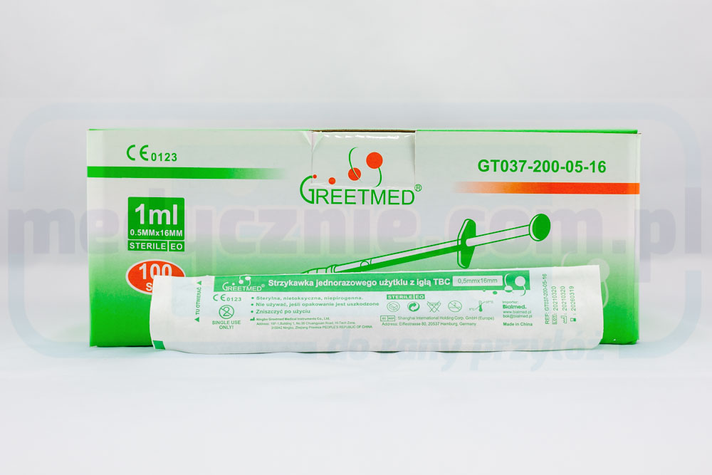 Sterile Spritzen h.u. 100 Stück 1ml 0,5* 16 mit TBC-Nadel